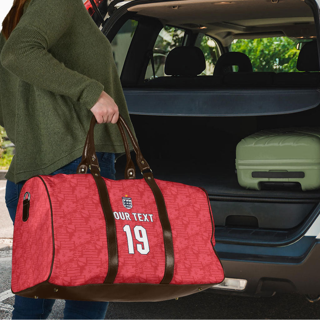 Custom World Football 2026 England Travel Bag Three Lions Monogram Red Glory