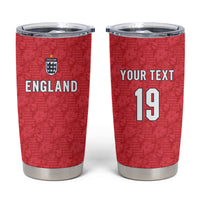 Custom World Football 2026 England Tumbler Cup Three Lions Monogram Red Glory