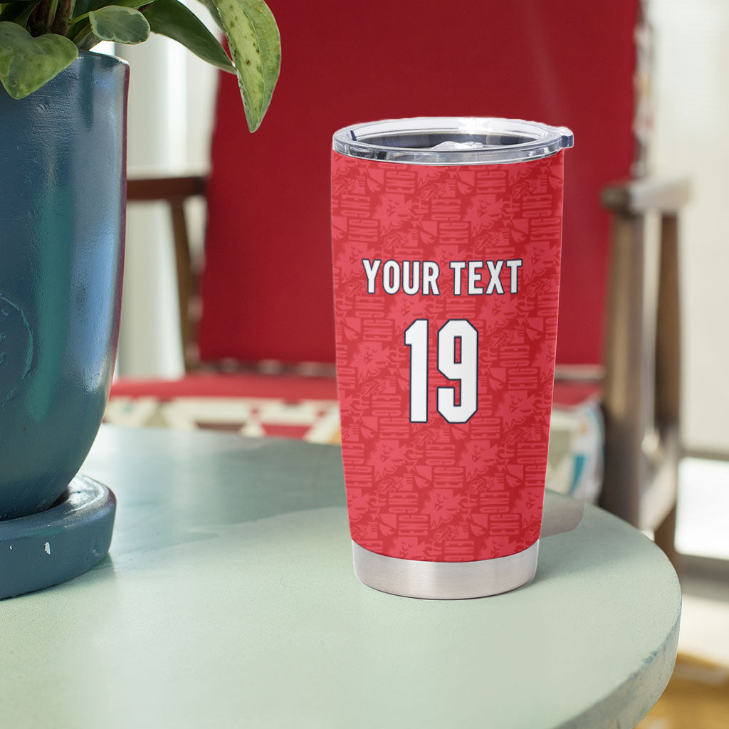 Custom World Football 2026 England Tumbler Cup Three Lions Monogram Red Glory
