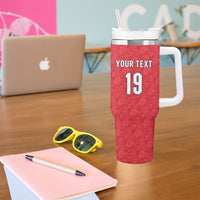 Custom World Football 2026 England Tumbler With Handle Three Lions Monogram Red Glory