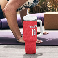Custom World Football 2026 England Tumbler With Handle Three Lions Monogram Red Glory