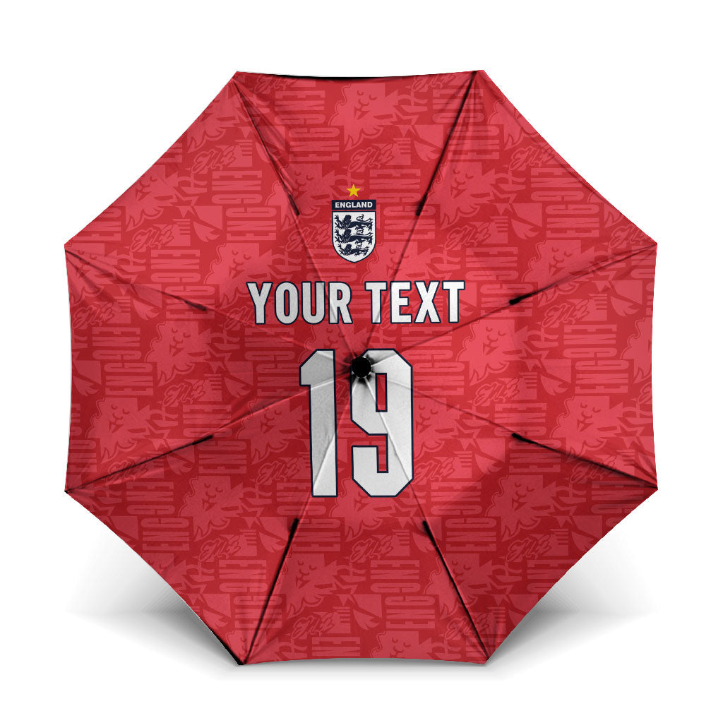 Custom World Football 2026 England Umbrella Three Lions Monogram Red Glory