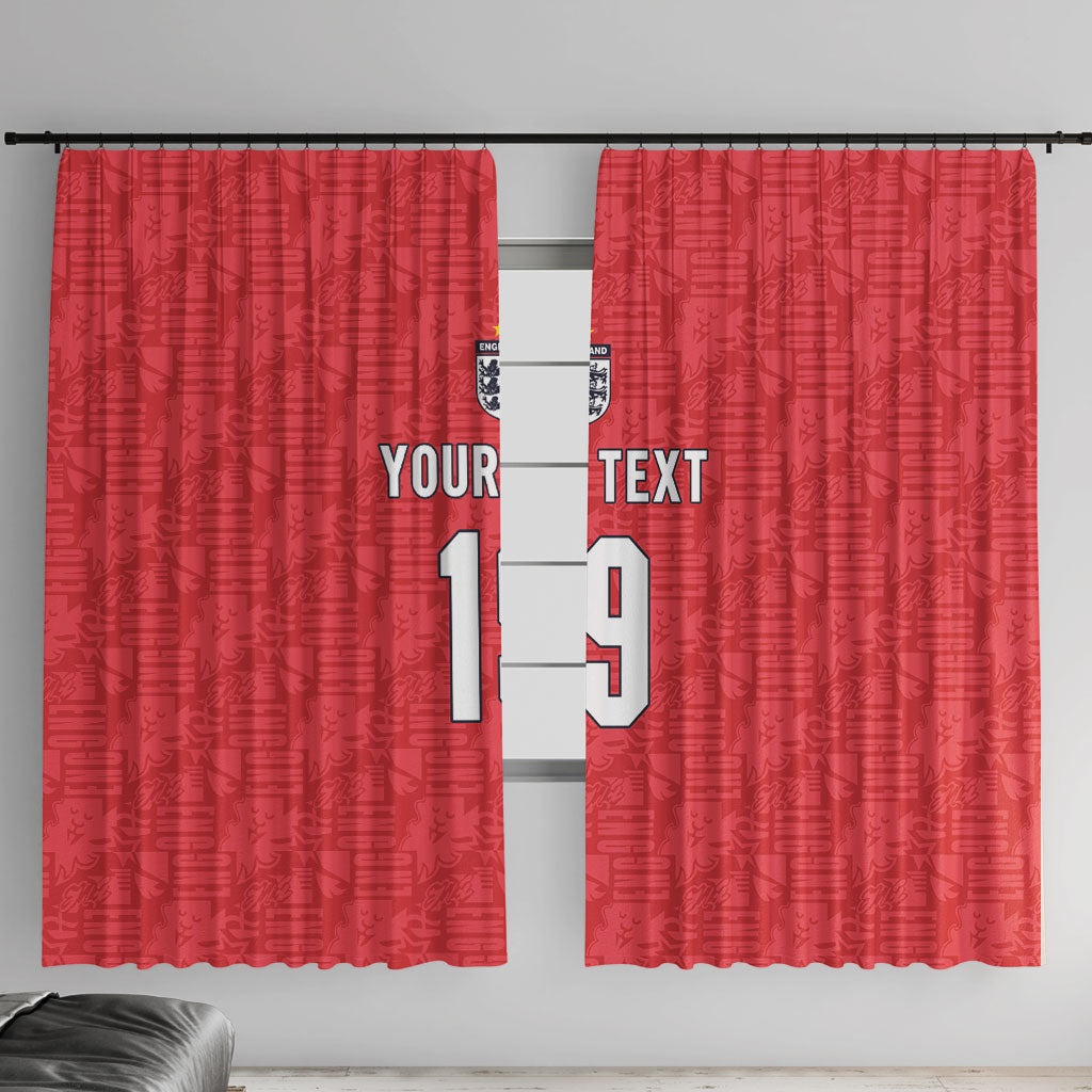 Custom World Football 2026 England Window Curtain Three Lions Monogram Red Glory