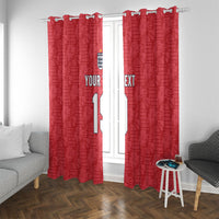 Custom World Football 2026 England Window Curtain Three Lions Monogram Red Glory