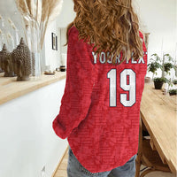 Custom World Football 2026 England Women Casual Shirt Three Lions Monogram Red Glory