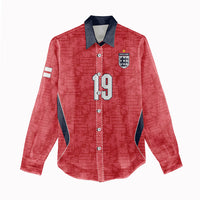 Custom World Football 2026 England Women Casual Shirt Three Lions Monogram Red Glory