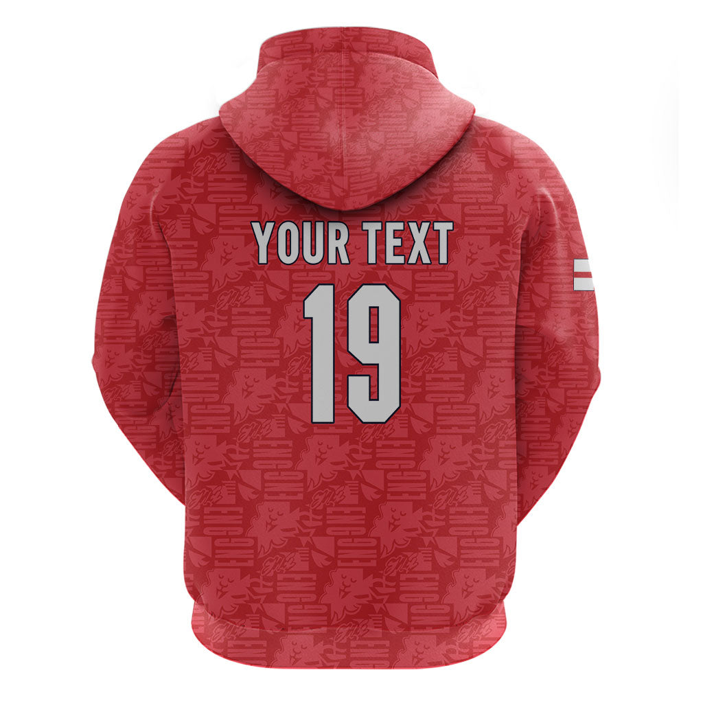 Custom World Football 2026 England Zip Hoodie Three Lions Monogram Red Glory