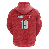 Custom World Football 2026 England Zip Hoodie Three Lions Monogram Red Glory