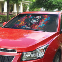 Mexico Day Of The Dead Auto Sun Shade Rose Catrina Goddess Sugar Skull - Wonder Print Shop