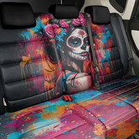 Mexico Day Of The Dead Back Car Seat Cover Rose Catrina Goddess Sugar Skull - Wonder Print Shop