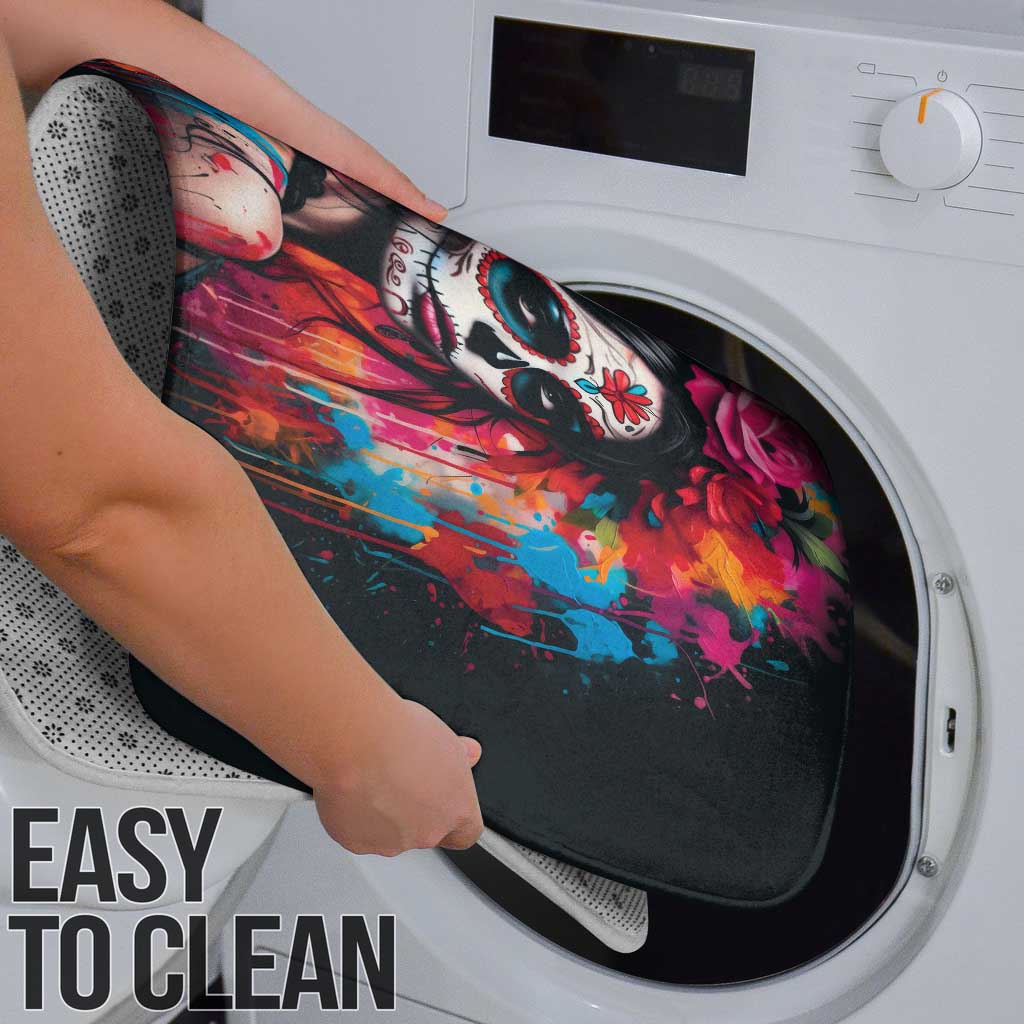 Mexico Day Of The Dead Bathroom Set Rose Catrina Goddess Sugar Skull - Wonder Print Shop