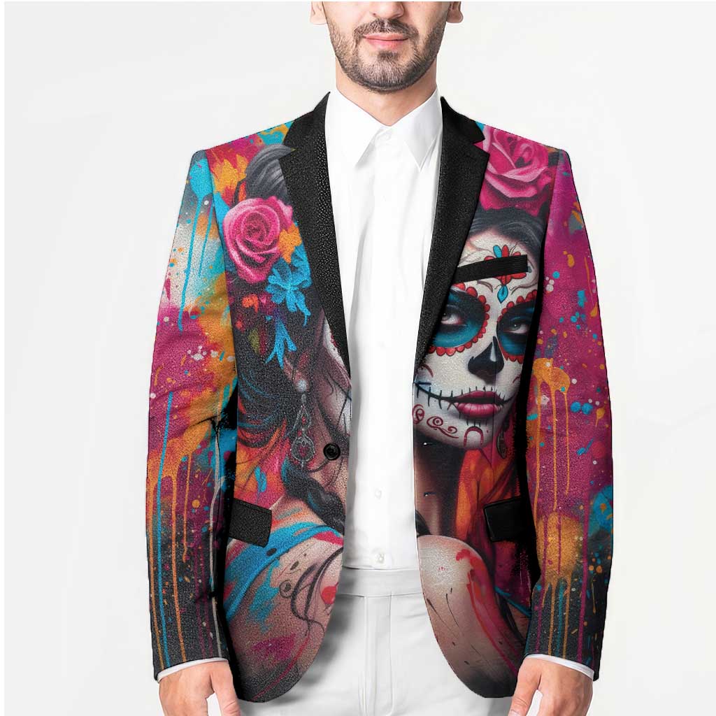 Mexico Day Of The Dead Blazer Rose Catrina Goddess Sugar Skull - Wonder Print Shop