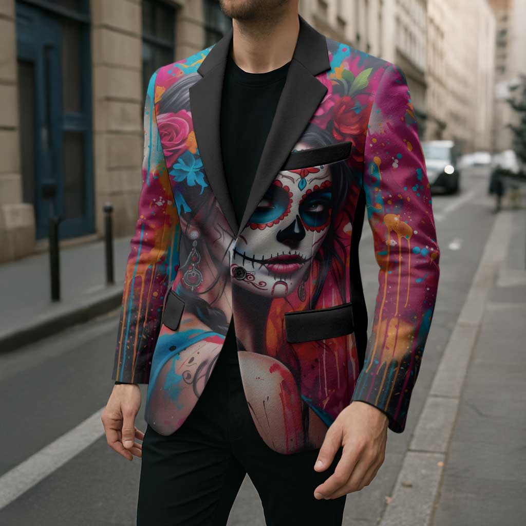 Mexico Day Of The Dead Blazer Rose Catrina Goddess Sugar Skull - Wonder Print Shop