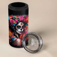 Mexico Day Of The Dead 4 in 1 Can Cooler Tumbler Rose Catrina Goddess Sugar Skull - Wonder Print Shop