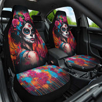 Mexico Day Of The Dead Car Seat Cover Rose Catrina Goddess Sugar Skull - Wonder Print Shop