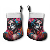 Mexico Day Of The Dead Christmas Stocking Rose Catrina Goddess Sugar Skull - Wonder Print Shop