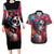 Mexico Day Of The Dead Couples Matching Long Sleeve Bodycon Dress and Hawaiian Shirt Rose Catrina Goddess Sugar Skull - Wonder Print Shop