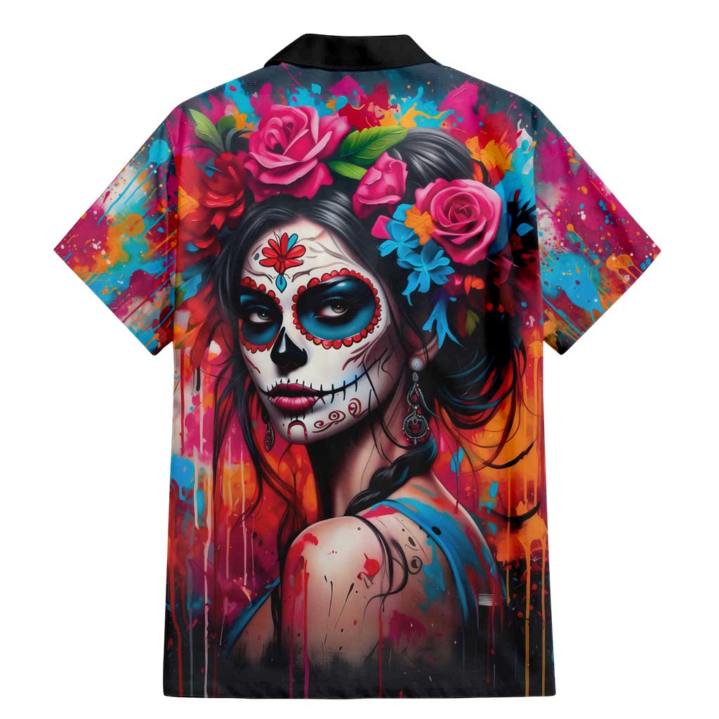 Mexico Day Of The Dead Family Matching Mermaid Dress and Hawaiian Shirt Rose Catrina Goddess Sugar Skull - Wonder Print Shop