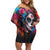 Mexico Day Of The Dead Family Matching Off Shoulder Short Dress and Hawaiian Shirt Rose Catrina Goddess Sugar Skull - Wonder Print Shop