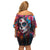 Mexico Day Of The Dead Family Matching Off Shoulder Short Dress and Hawaiian Shirt Rose Catrina Goddess Sugar Skull - Wonder Print Shop