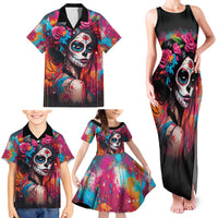 Mexico Day Of The Dead Family Matching Tank Maxi Dress and Hawaiian Shirt Rose Catrina Goddess Sugar Skull - Wonder Print Shop