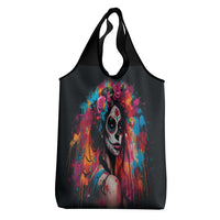 Mexico Day Of The Dead Grocery Bag Rose Catrina Goddess Sugar Skull - Wonder Print Shop