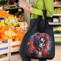 Mexico Day Of The Dead Grocery Bag Rose Catrina Goddess Sugar Skull - Wonder Print Shop