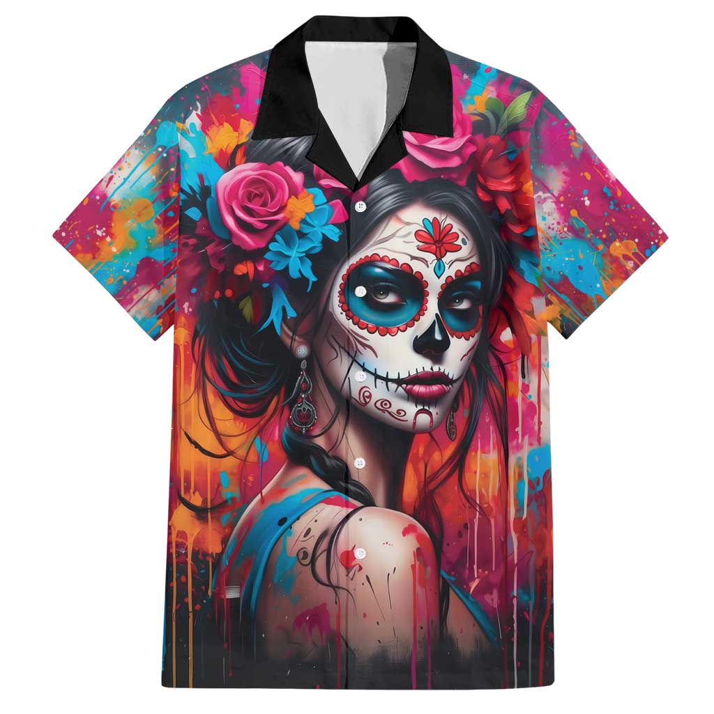 Mexico Day Of The Dead Hawaiian Shirt Rose Catrina Goddess Sugar Skull - Wonder Print Shop