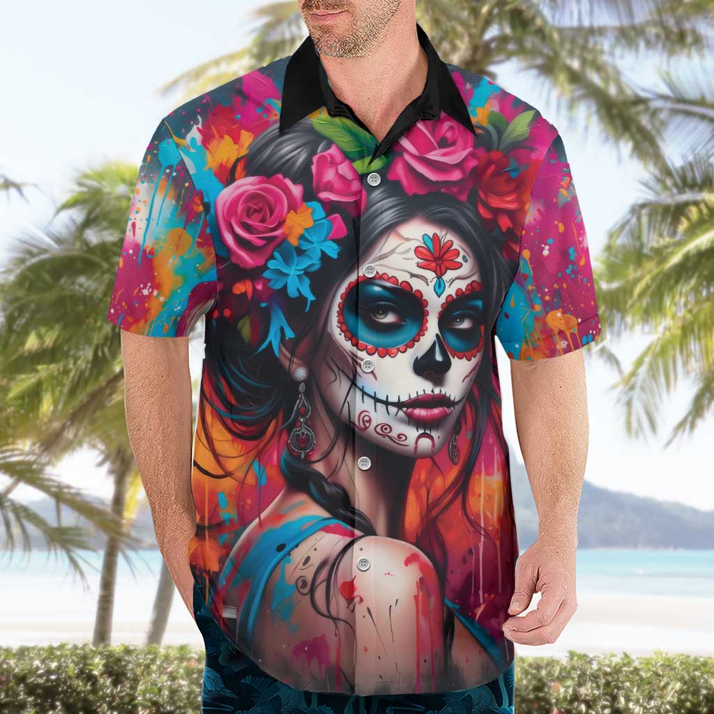 Mexico Day Of The Dead Hawaiian Shirt Rose Catrina Goddess Sugar Skull - Wonder Print Shop