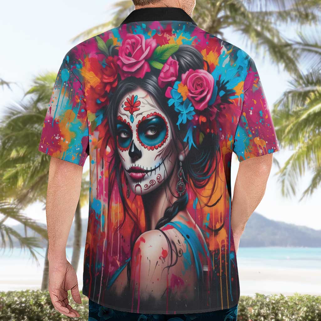 Mexico Day Of The Dead Hawaiian Shirt Rose Catrina Goddess Sugar Skull - Wonder Print Shop