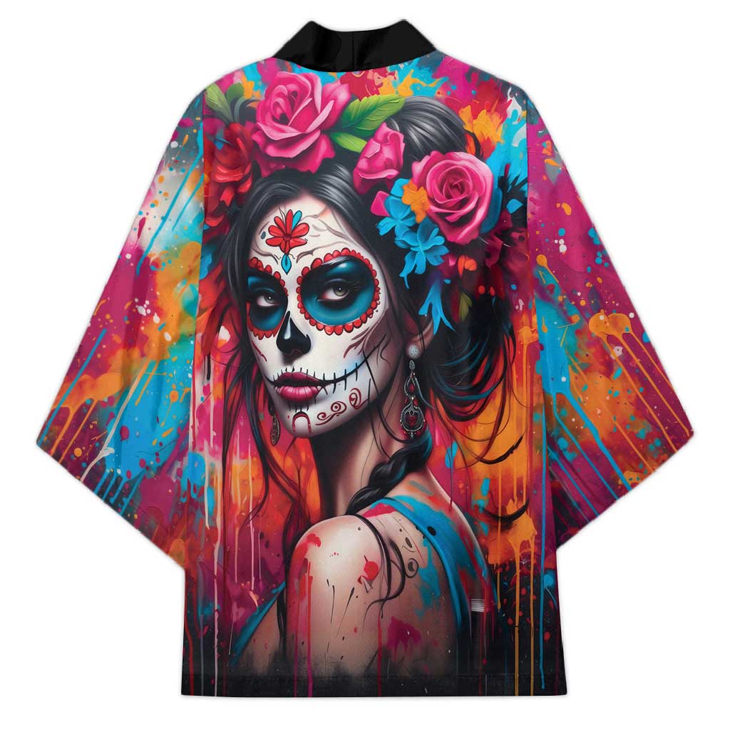 Mexico Day Of The Dead Kimono Rose Catrina Goddess Sugar Skull - Wonder Print Shop