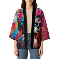 Mexico Day Of The Dead Kimono Rose Catrina Goddess Sugar Skull - Wonder Print Shop