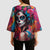 Mexico Day Of The Dead Kimono Sleeve Blouse Rose Catrina Goddess Sugar Skull - Wonder Print Shop