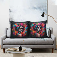 Mexico Day Of The Dead Pillow Cover Rose Catrina Goddess Sugar Skull - Wonder Print Shop