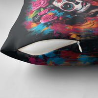 Mexico Day Of The Dead Pillow Cover Rose Catrina Goddess Sugar Skull - Wonder Print Shop