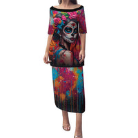 Mexico Day Of The Dead Puletasi Rose Catrina Goddess Sugar Skull - Wonder Print Shop