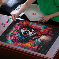 Mexico Day Of The Dead Puzzle Rose Catrina Goddess Sugar Skull - Wonder Print Shop