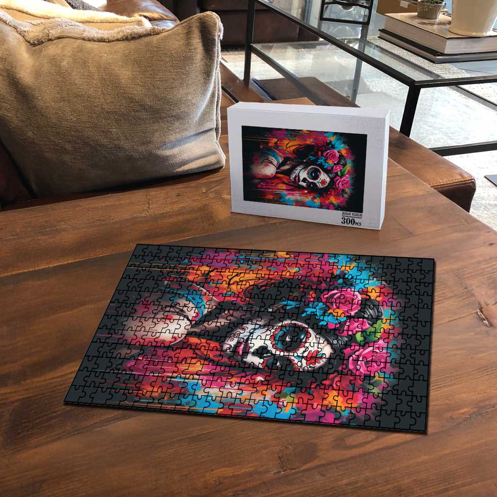 Mexico Day Of The Dead Puzzle Rose Catrina Goddess Sugar Skull - Wonder Print Shop