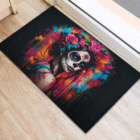 Mexico Day Of The Dead Rubber Doormat Rose Catrina Goddess Sugar Skull - Wonder Print Shop