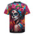 Mexico Day Of The Dead Rugby Jersey Rose Catrina Goddess Sugar Skull - Wonder Print Shop