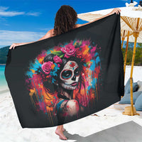 Mexico Day Of The Dead Sarong Rose Catrina Goddess Sugar Skull - Wonder Print Shop
