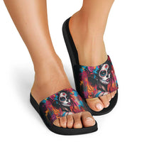 Mexico Day Of The Dead Slide Sandals Rose Catrina Goddess Sugar Skull - Wonder Print Shop