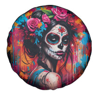 Mexico Day Of The Dead Spare Tire Cover Rose Catrina Goddess Sugar Skull - Wonder Print Shop