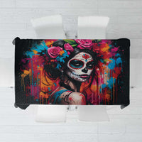 Mexico Day Of The Dead Tablecloth Rose Catrina Goddess Sugar Skull - Wonder Print Shop
