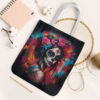 Mexico Day Of The Dead Tote Bag Rose Catrina Goddess Sugar Skull - Wonder Print Shop