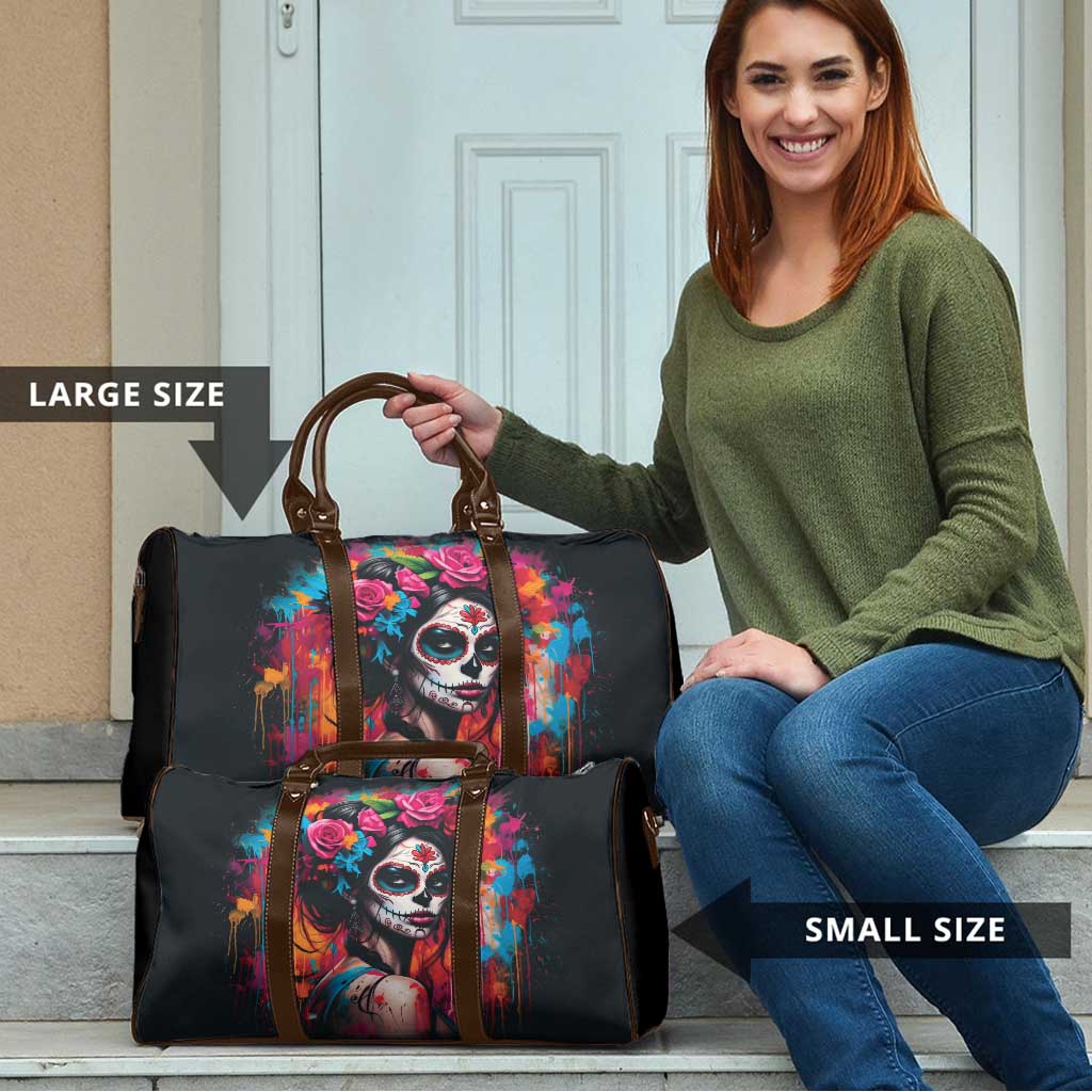 Mexico Day Of The Dead Travel Bag Rose Catrina Goddess Sugar Skull - Wonder Print Shop