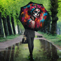 Mexico Day Of The Dead Umbrella Rose Catrina Goddess Sugar Skull - Wonder Print Shop