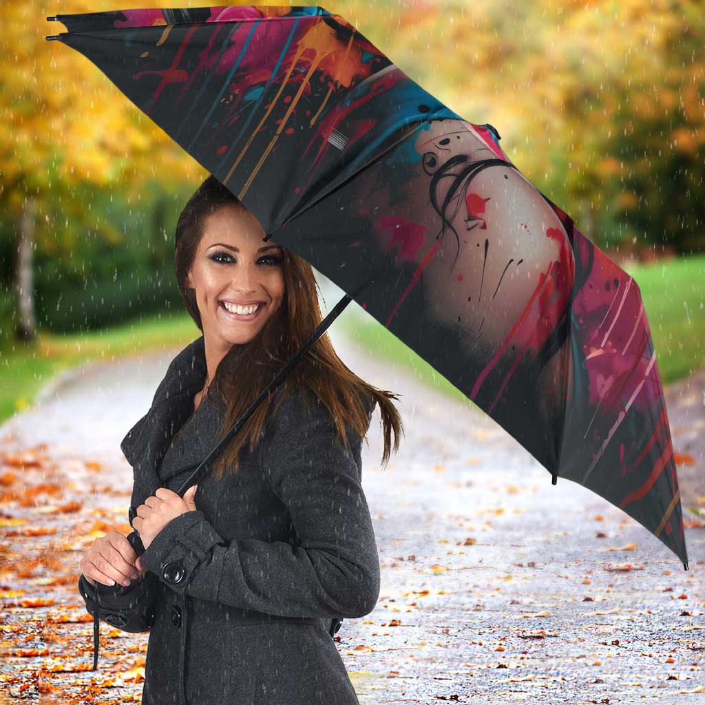 Mexico Day Of The Dead Umbrella Rose Catrina Goddess Sugar Skull - Wonder Print Shop