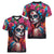 Mexico Day Of The Dead Women V-Neck T-Shirt Rose Catrina Goddess Sugar Skull - Wonder Print Shop