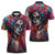 Mexico Day Of The Dead Zipper Polo Shirt Rose Catrina Goddess Sugar Skull - Wonder Print Shop